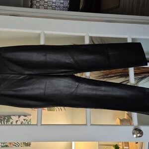 Black Straight Leg, Buttery Soft Lamb Leather Women's Pant, Fully Lined Y2K.